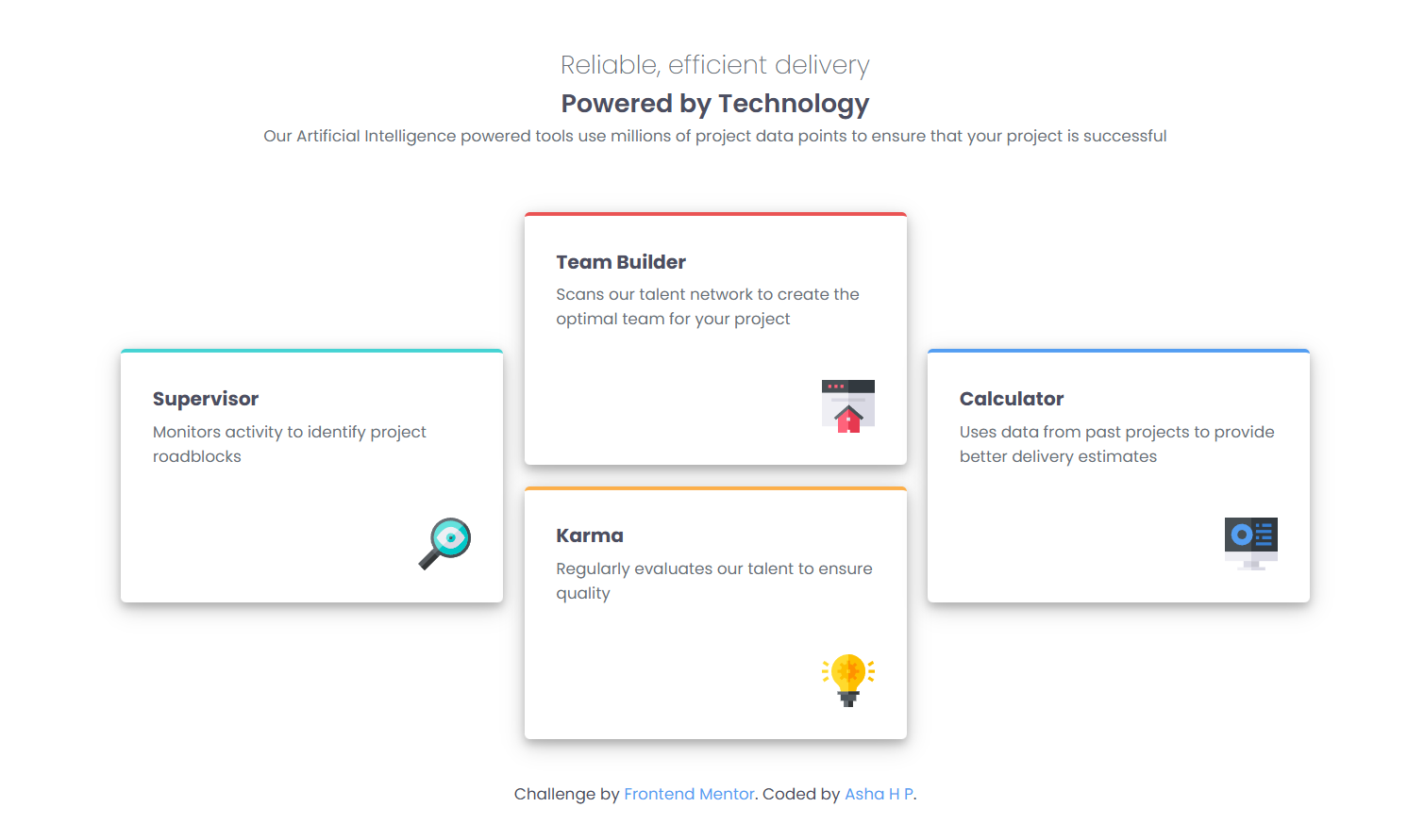 Four Card Feature Screenshot