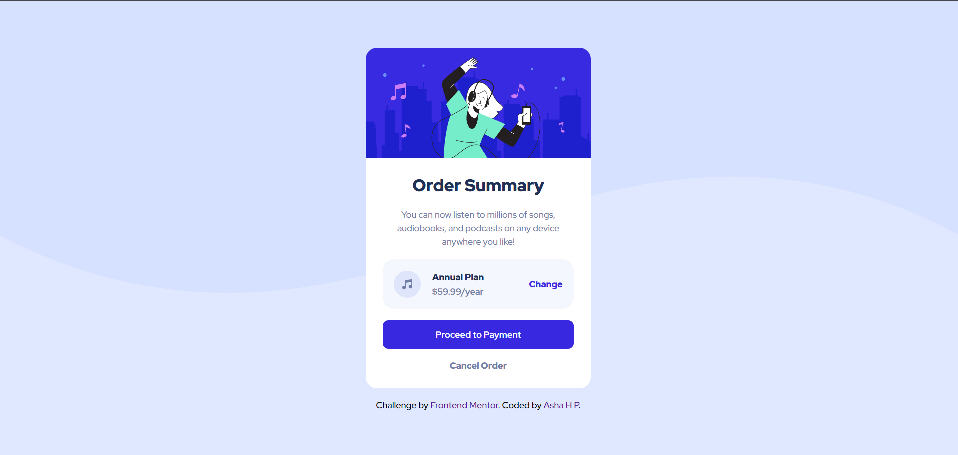 Order Summary Screenshot